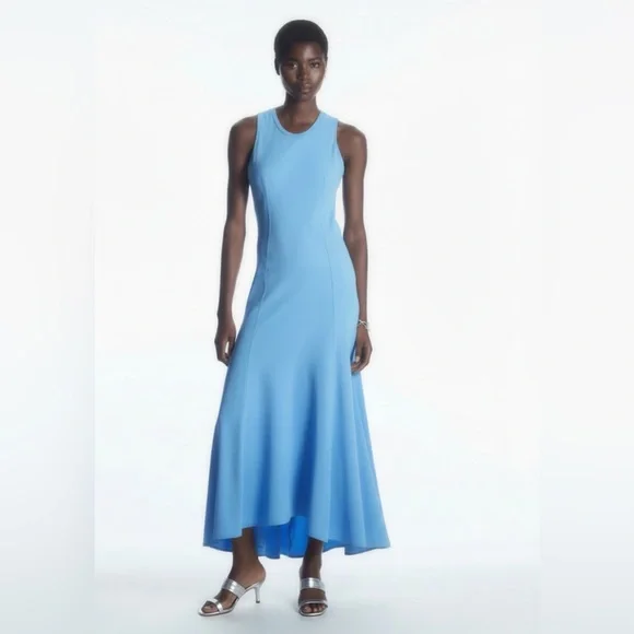 NWT COS Cotton- Jersey Sleeveless Maxi Dress in Blue Size M - Picture 7 of 17